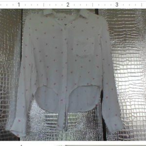 Women's White Shirt With Hearts